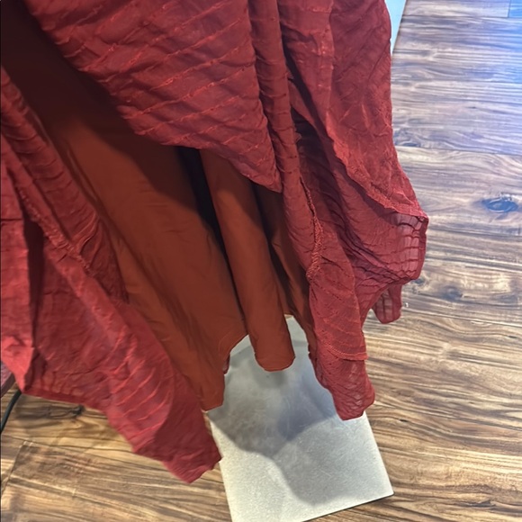 BloomChic Copper Colored Maxi Dress with 3/4 With Flutter Sleeve - Picture 10 of 11